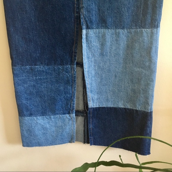 Zara Colourblock Denim Skirt - Picture 7 of 14